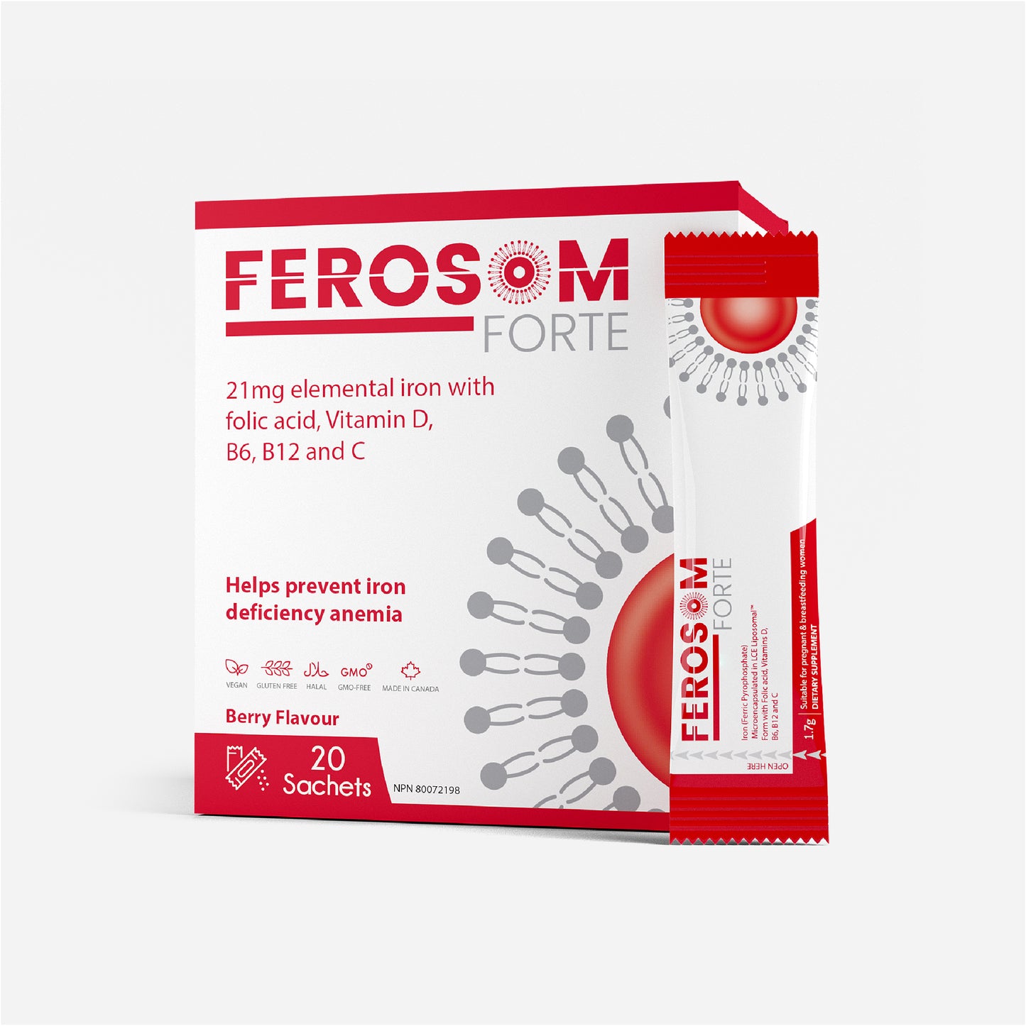 LCE Liposomal Iron Sachets (Berry-flavoured)