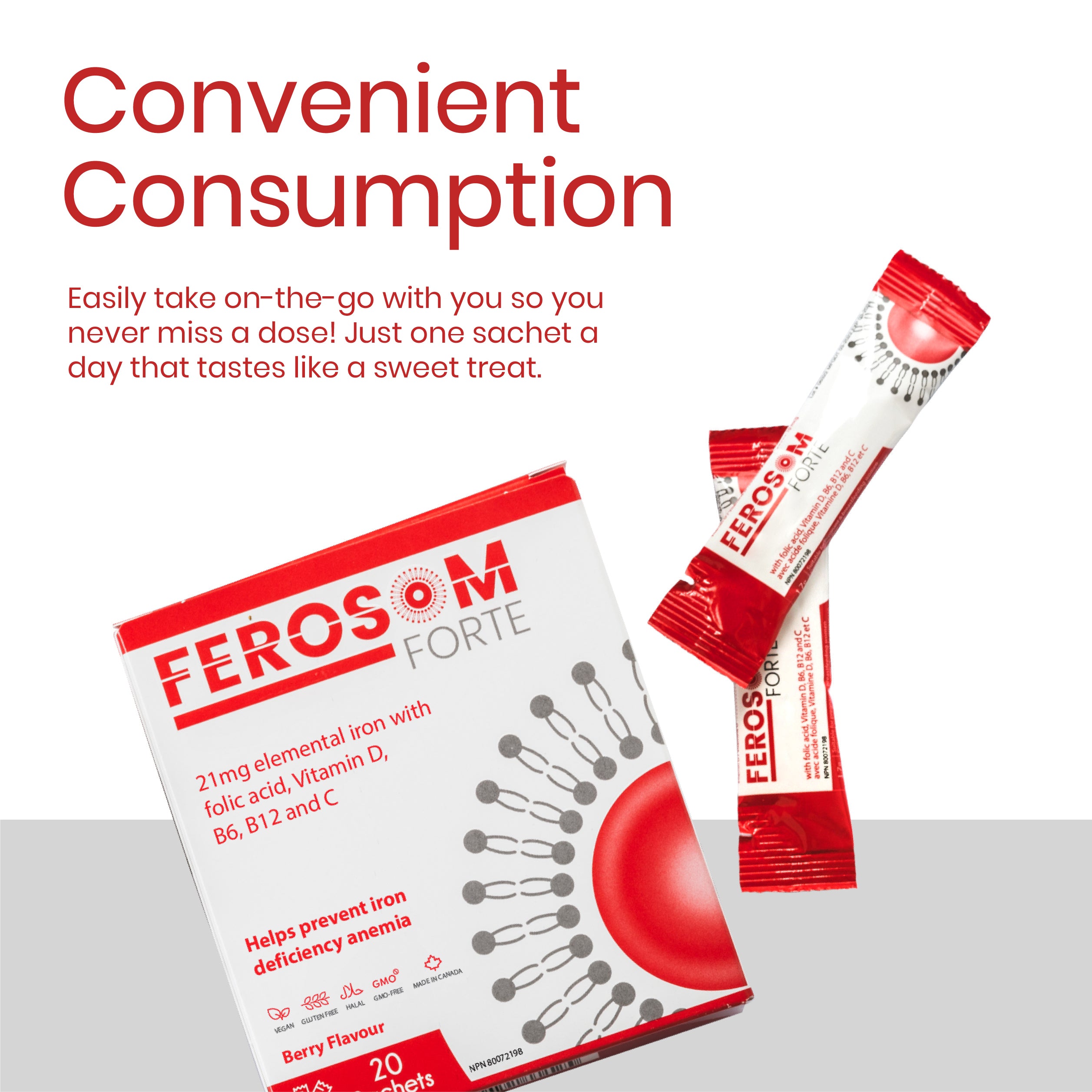 LCE Liposomal Iron Sachets (Berry-flavoured)