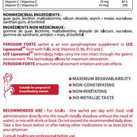 Ferosom Forte LCE Liposomal Iron Supplement - 20 Powder Sachets